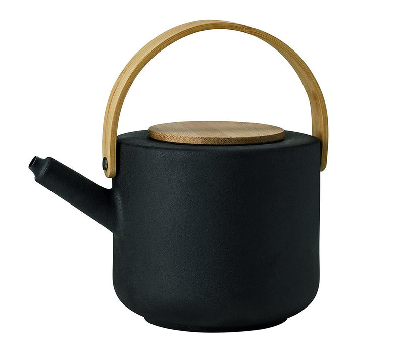 Stelton Theo Tea Pot, Stone, Black, 21 x 21 x 16 cm