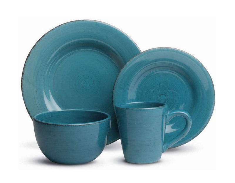 Tag - Sonoma 16-Piece Ironstone Ceramic Dinner Set, A Stylish Way to Bring Bold Color to Your Table, Turquoise