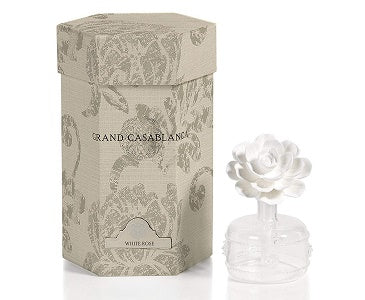 Zodax Mini Grand Casablanca Porcelain Diffuser, White Rose